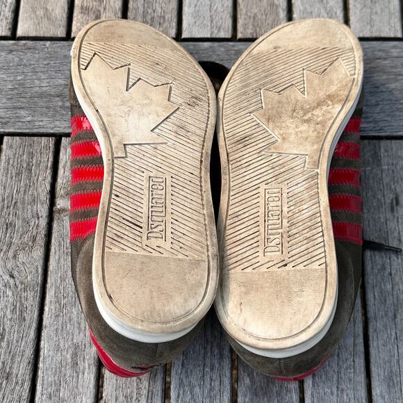 Dsquared2 Sneakers Men Size 44 EU 11 US Green Red Suede Canvas Shoes VGP - Picture 13 of 15